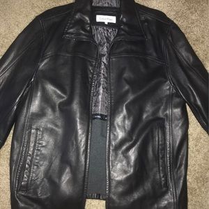 Mens Calvin Klein Leather Jacket (size M)